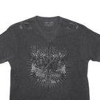 HARD ROCK CAFE Mens Black Grey Lisbon Graphic T-Shirt XL V-Neck Cotton Blend