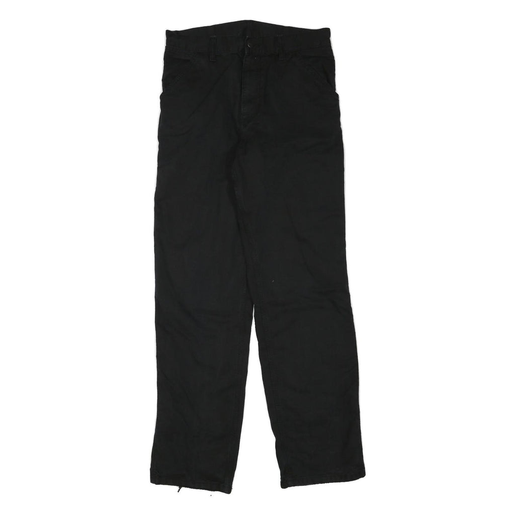 CARHARTT Mens Black Cotton Blend Regular Straight Trousers W32 L32 Workwear
