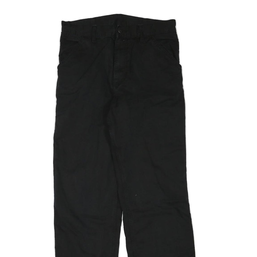 CARHARTT Mens Black Cotton Blend Regular Straight Trousers W32 L32 Workwear