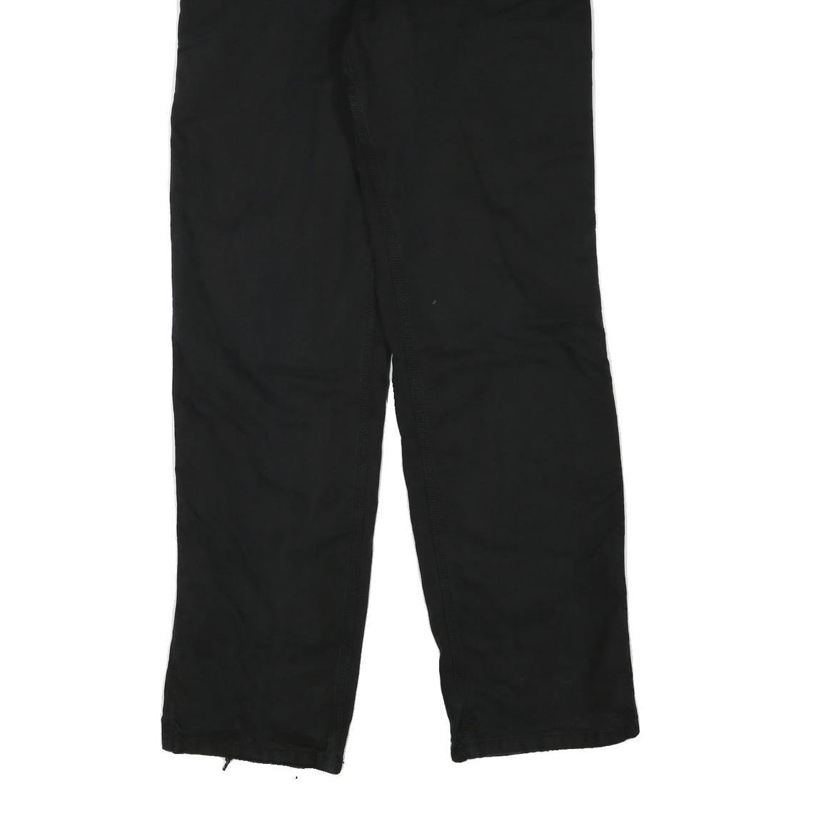 CARHARTT Mens Black Cotton Blend Regular Straight Trousers W32 L32 Workwear