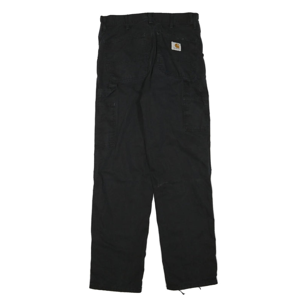 CARHARTT Mens Black Cotton Blend Regular Straight Trousers W32 L32 Workwear