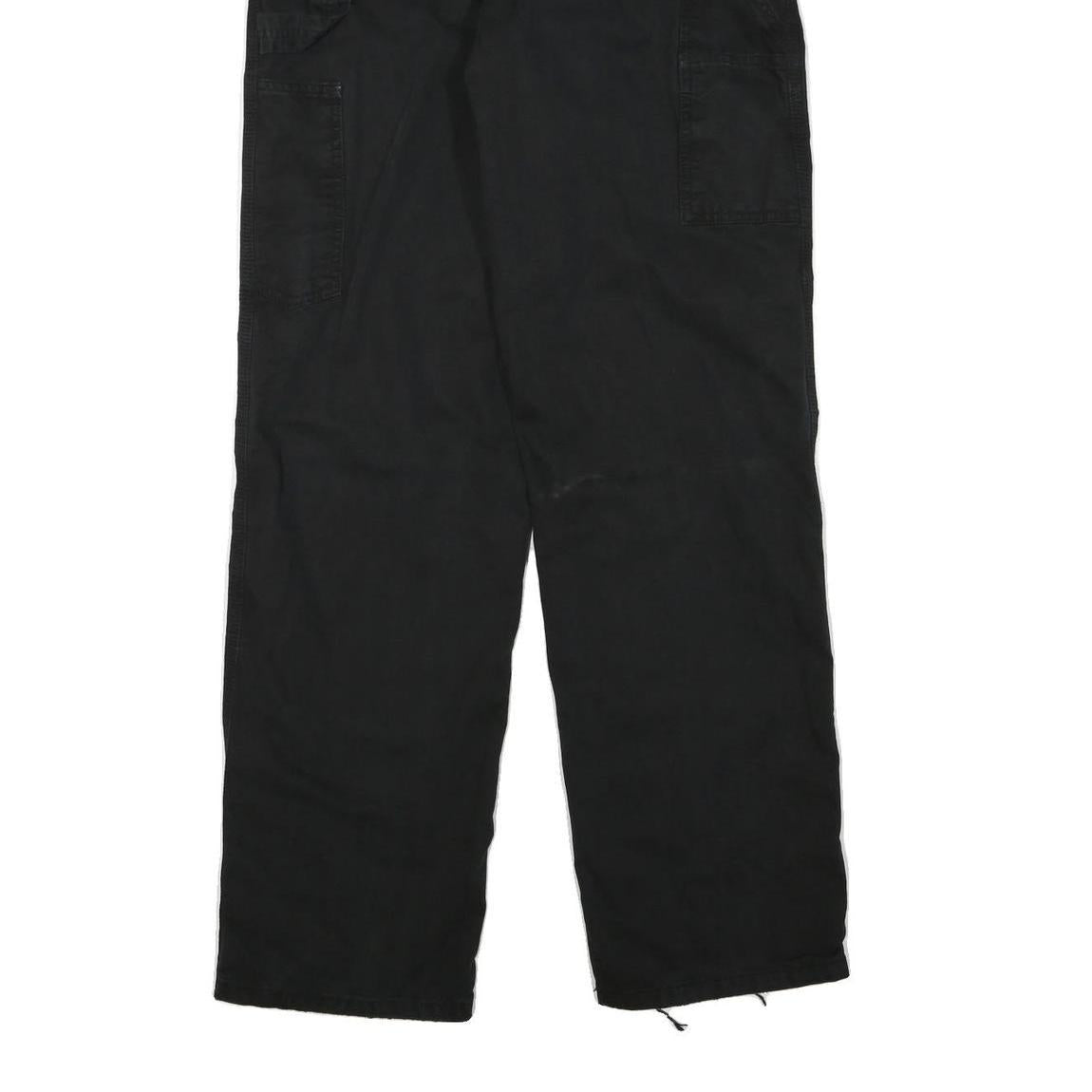CARHARTT Mens Black Cotton Blend Regular Straight Trousers W32 L32 Workwear