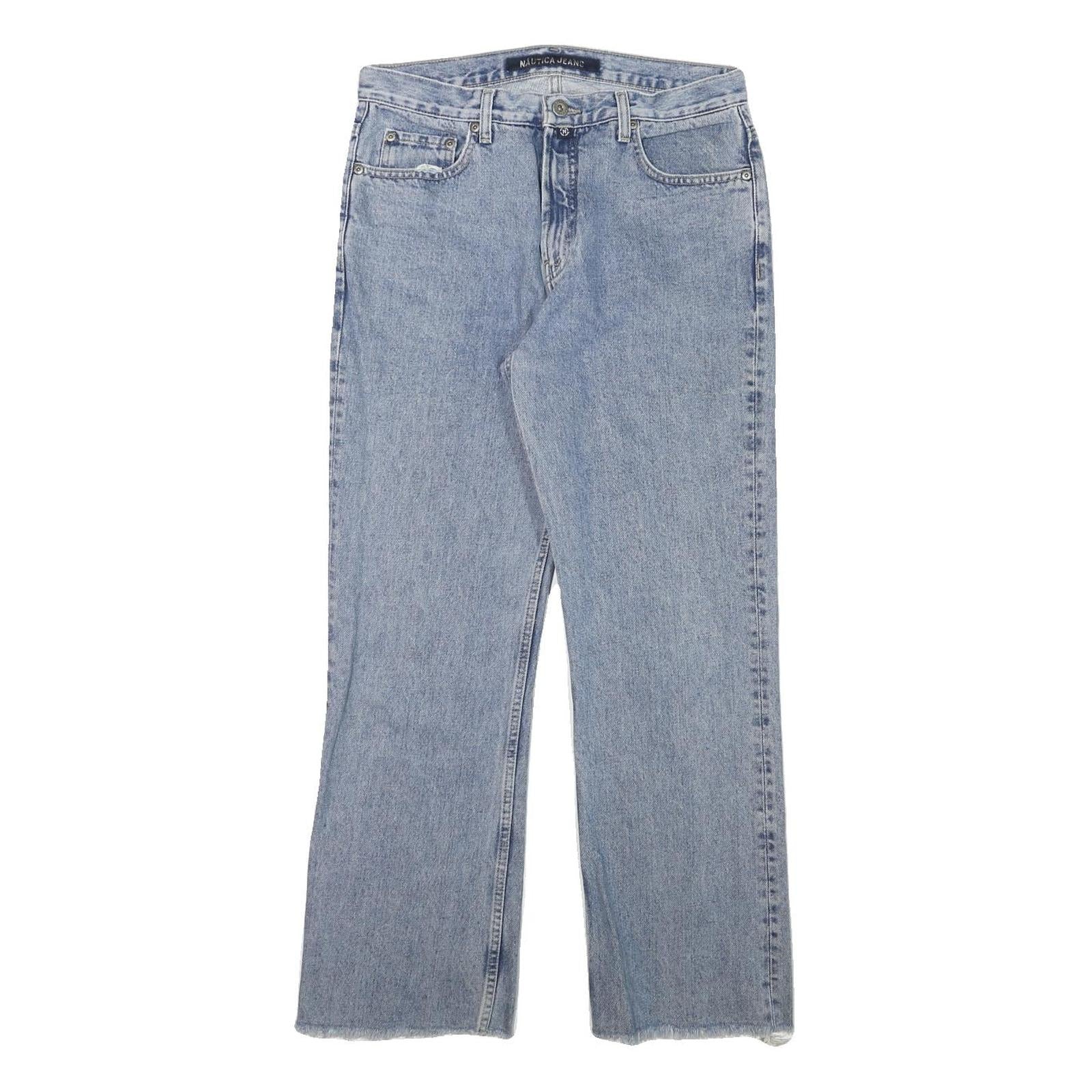NAUTICA Mens Regular Fit Blue Denim Light Wash Jeans W30 L28 Casual Zip Closure