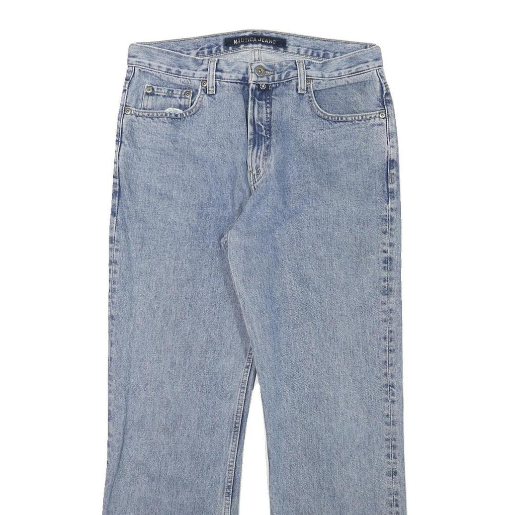 NAUTICA Mens Regular Fit Blue Denim Light Wash Jeans W30 L28 Casual Zip Closure