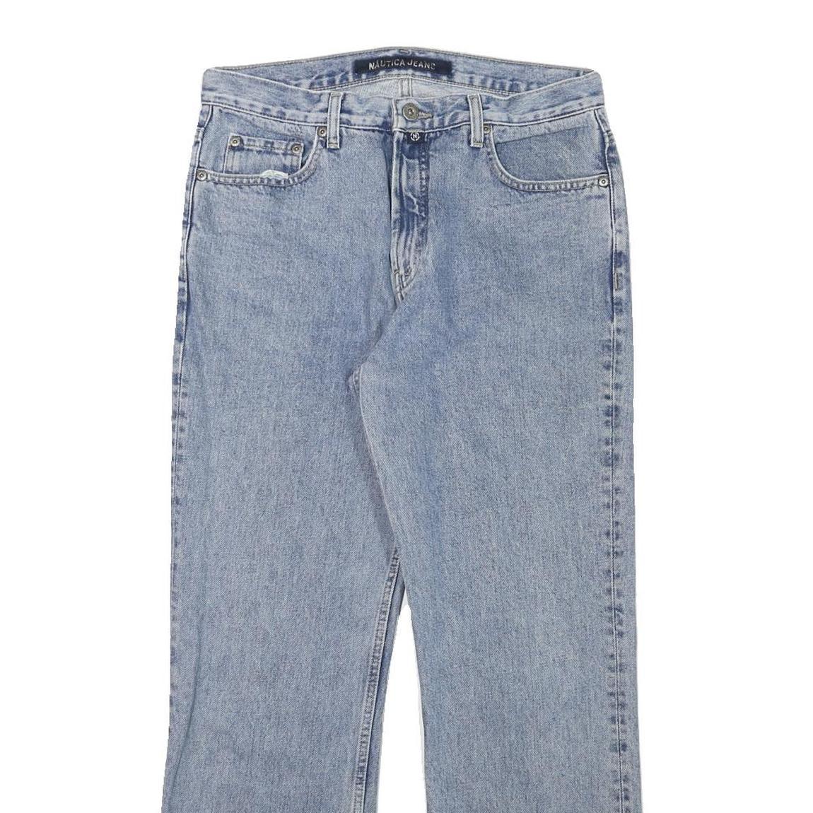 NAUTICA Mens Regular Fit Blue Denim Light Wash Jeans W30 L28 Casual Zip Closure