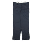DICKIES Mens Regular Blue Cotton Blend Straight Fit Trousers W34 L31 Workwear