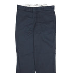 DICKIES Mens Regular Blue Cotton Blend Straight Fit Trousers W34 L31 Workwear