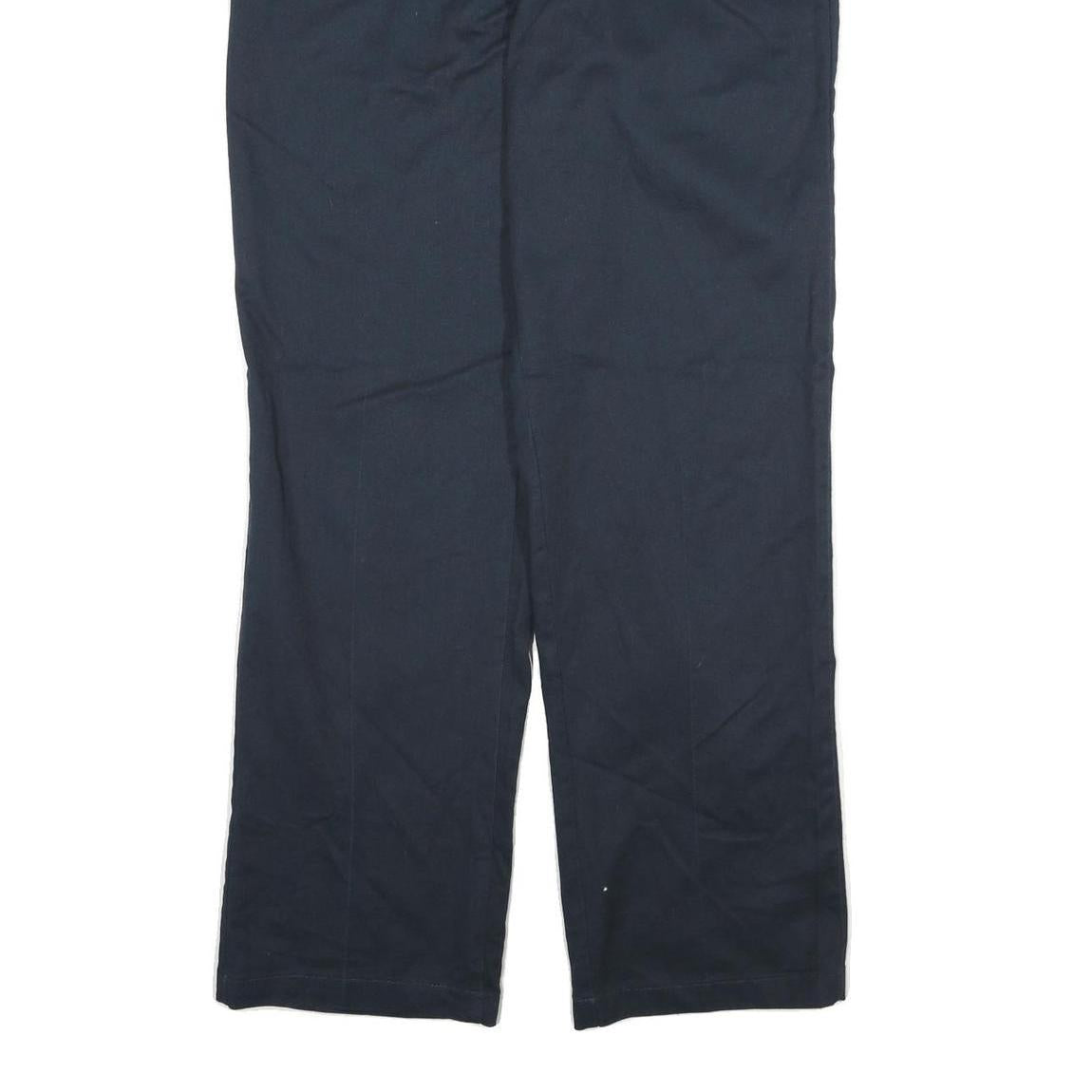 DICKIES Mens Regular Blue Cotton Blend Straight Fit Trousers W34 L31 Workwear