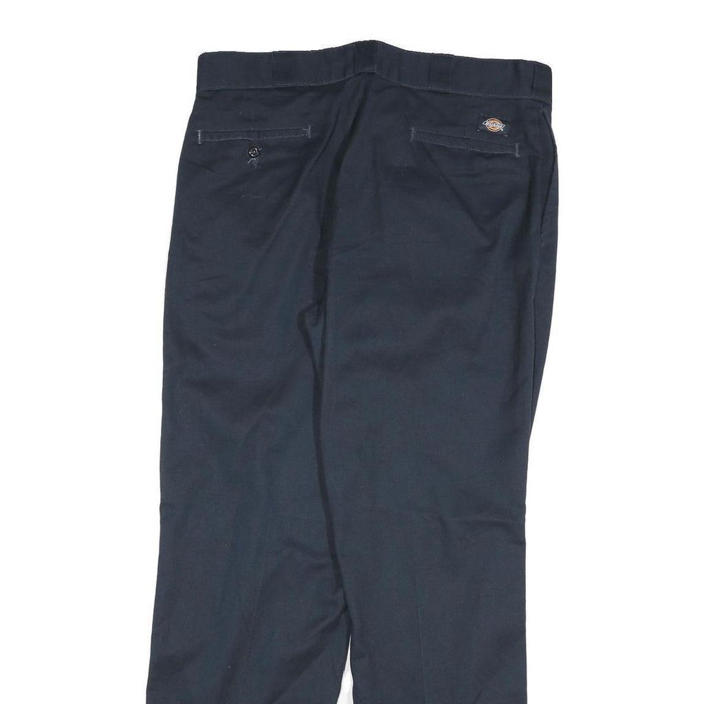 DICKIES Mens Regular Blue Cotton Blend Straight Fit Trousers W34 L31 Workwear