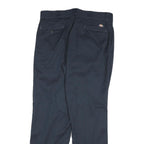 DICKIES Mens Regular Blue Cotton Blend Straight Fit Trousers W34 L31 Workwear