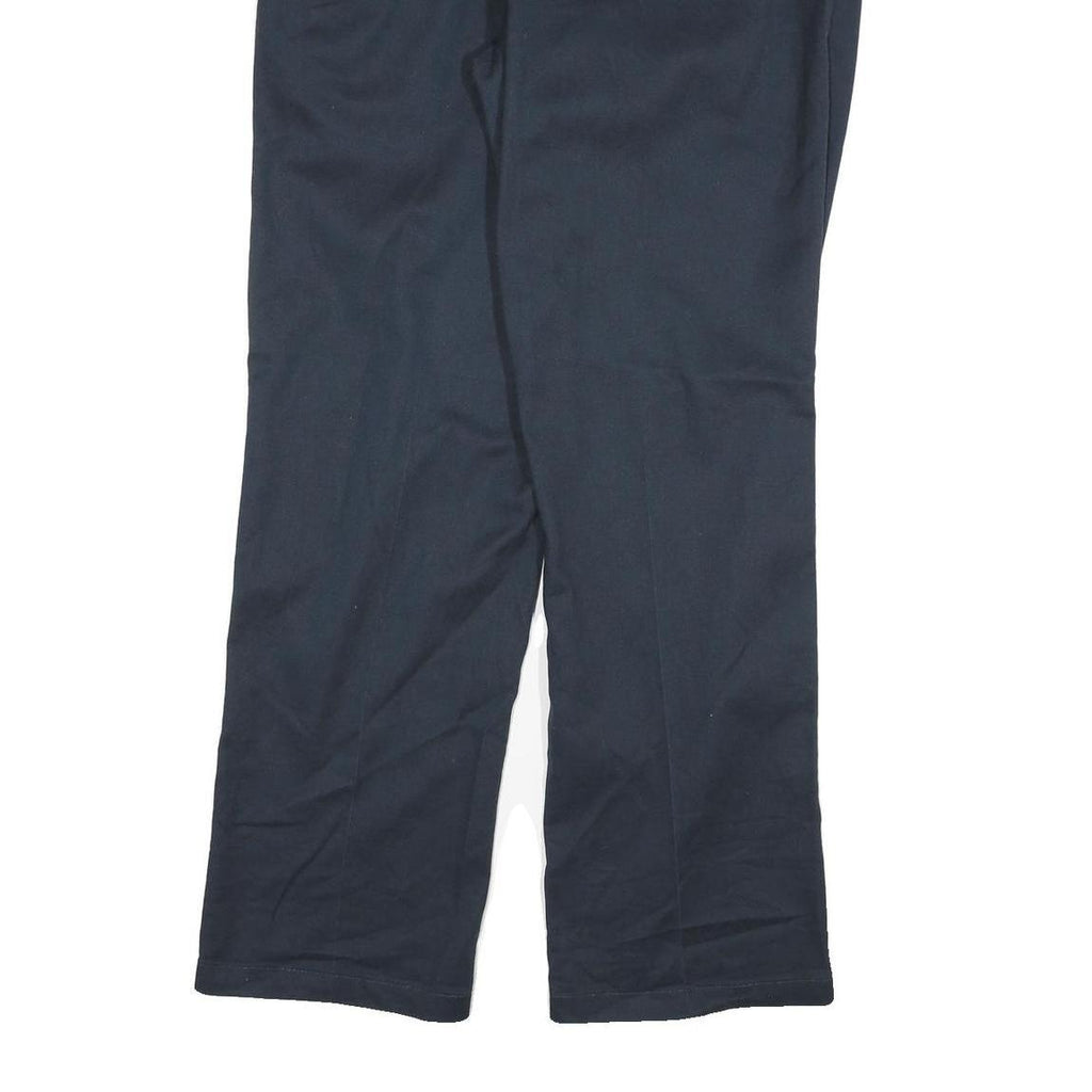 DICKIES Mens Regular Blue Cotton Blend Straight Fit Trousers W34 L31 Workwear