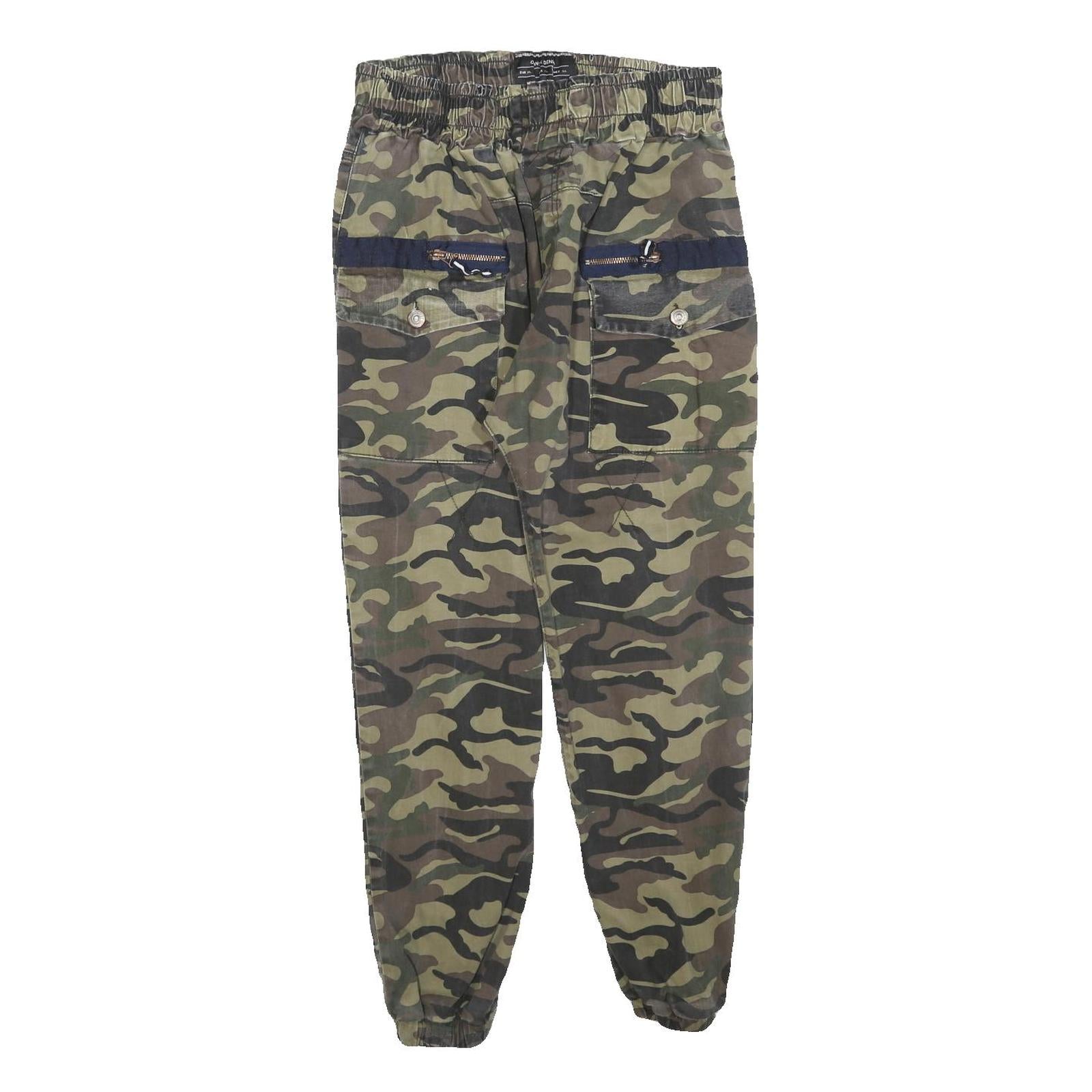 OTANIK DENIM Boys Cotton Blend Camouflage Regular Tapered Trousers W28 L26