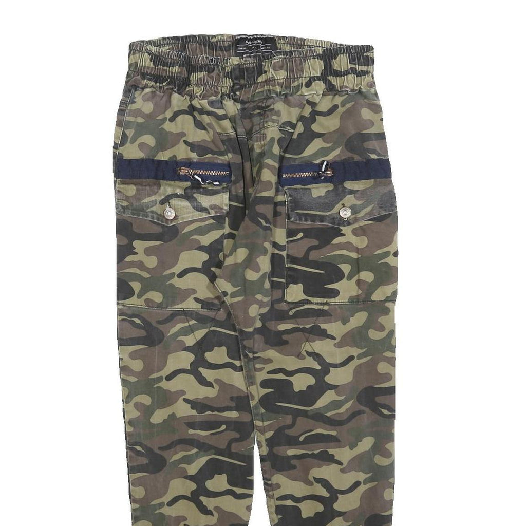 OTANIK DENIM Boys Cotton Blend Camouflage Regular Tapered Trousers W28 L26