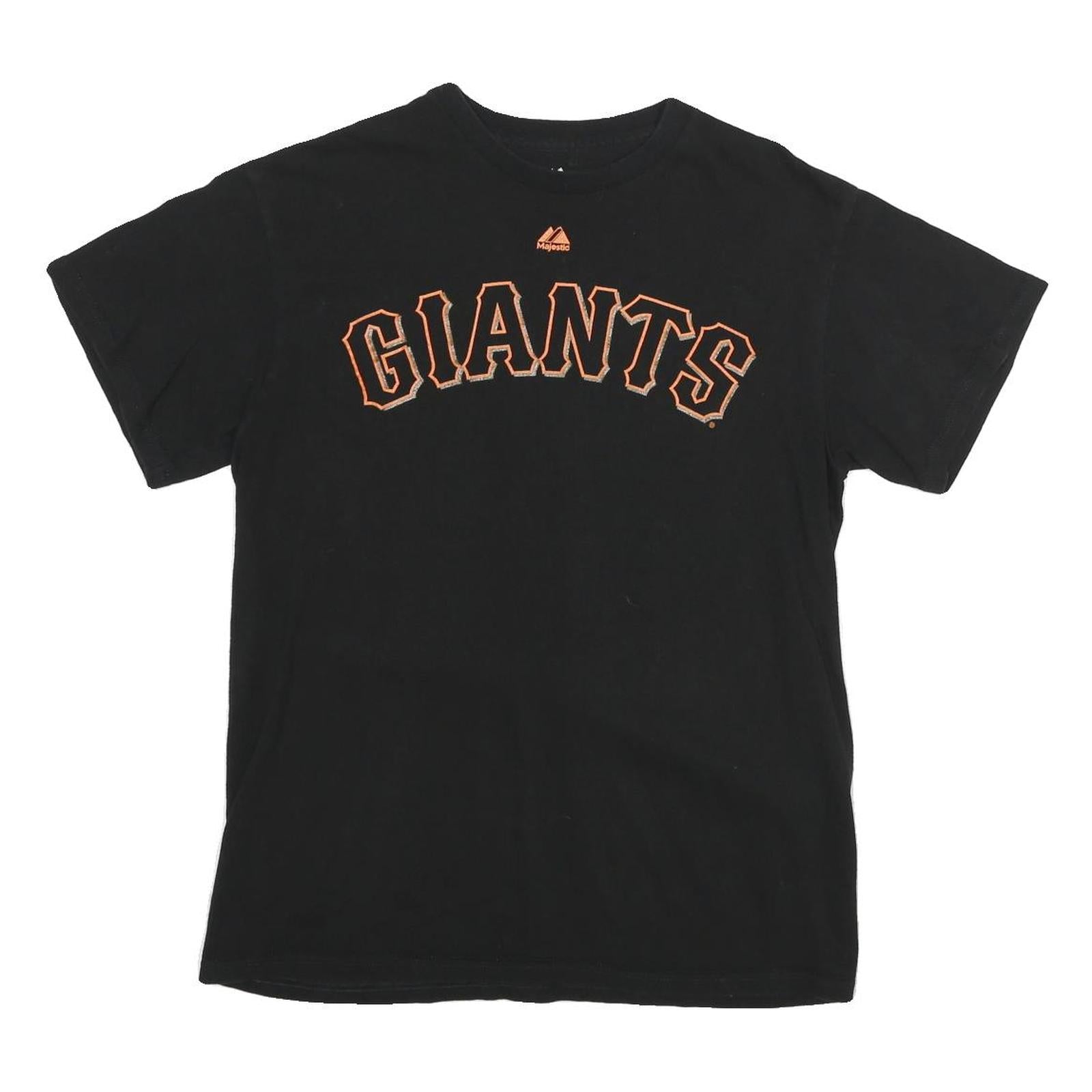 MAJESTIC Mens Black Giants Graphic T-Shirt M Short Sleeve Crew Neck Printed