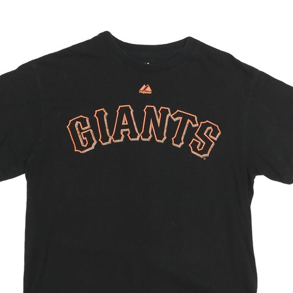 MAJESTIC Mens Black Giants Graphic T-Shirt M Short Sleeve Crew Neck Printed