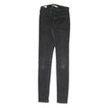 LEVI'S Womens Slim Fit Black Skinny Denim Jeans Cotton Blend W24 L29 Zip