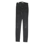 LEVI'S Womens Slim Fit Black Skinny Denim Jeans Cotton Blend W24 L29 Zip