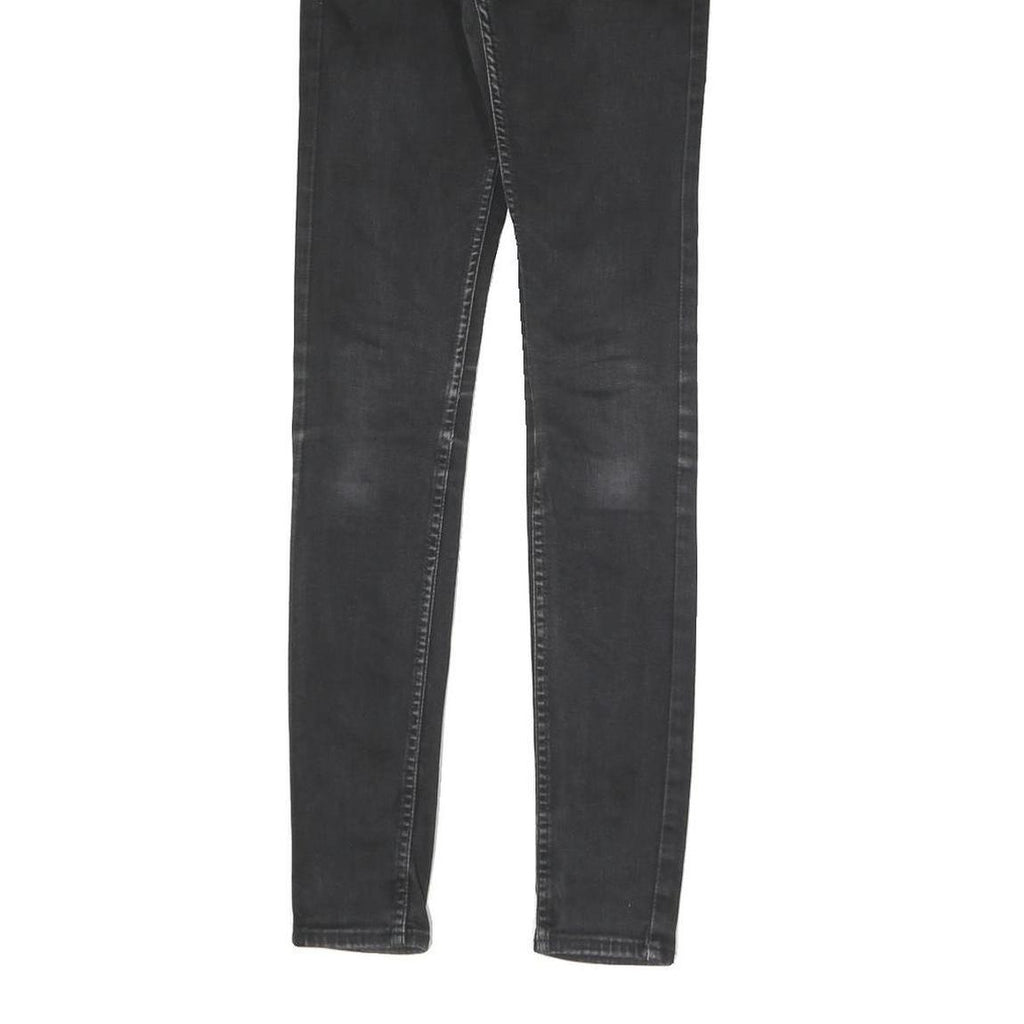 LEVI'S Womens Slim Fit Black Skinny Denim Jeans Cotton Blend W24 L29 Zip