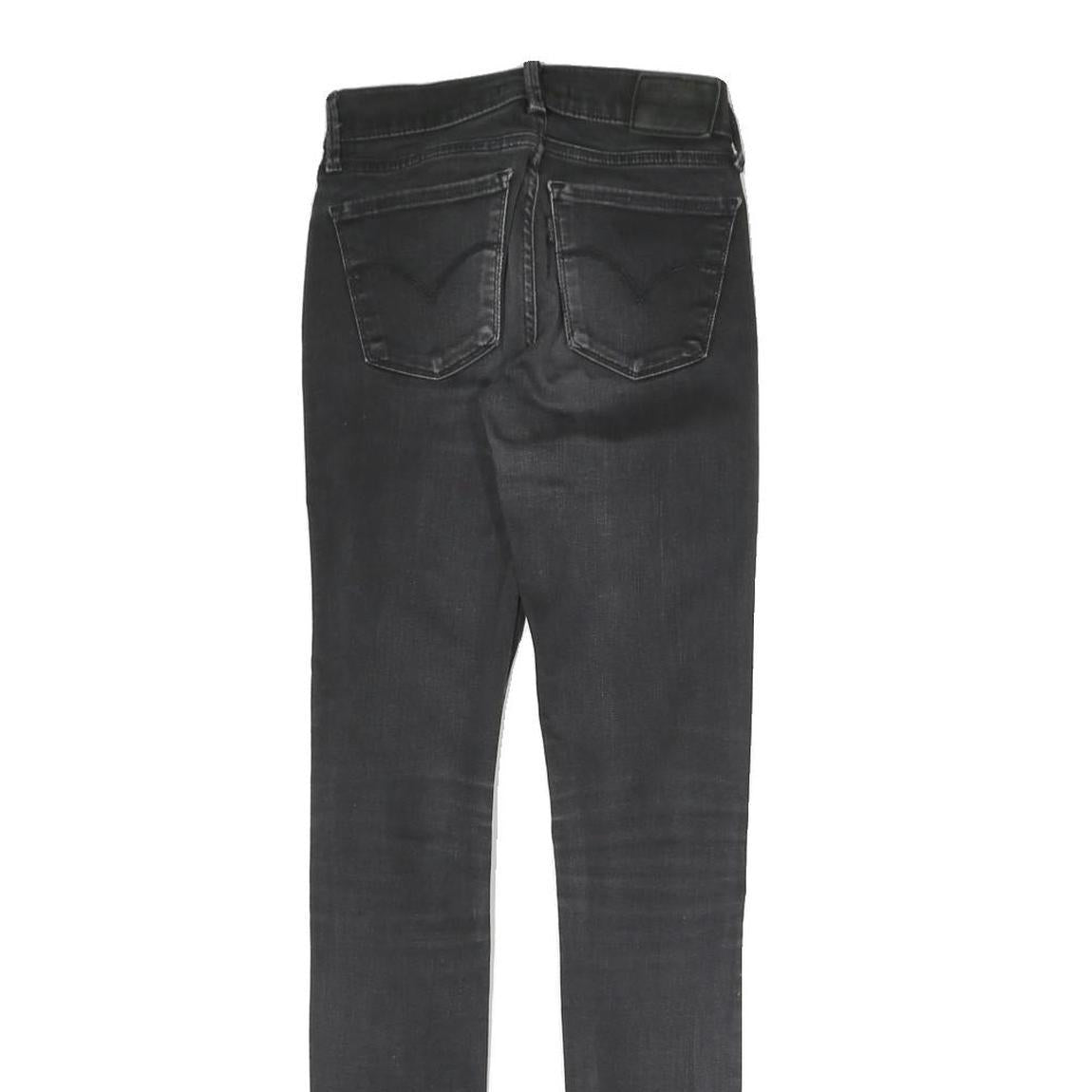 LEVI'S Womens Slim Fit Black Skinny Denim Jeans Cotton Blend W24 L29 Zip