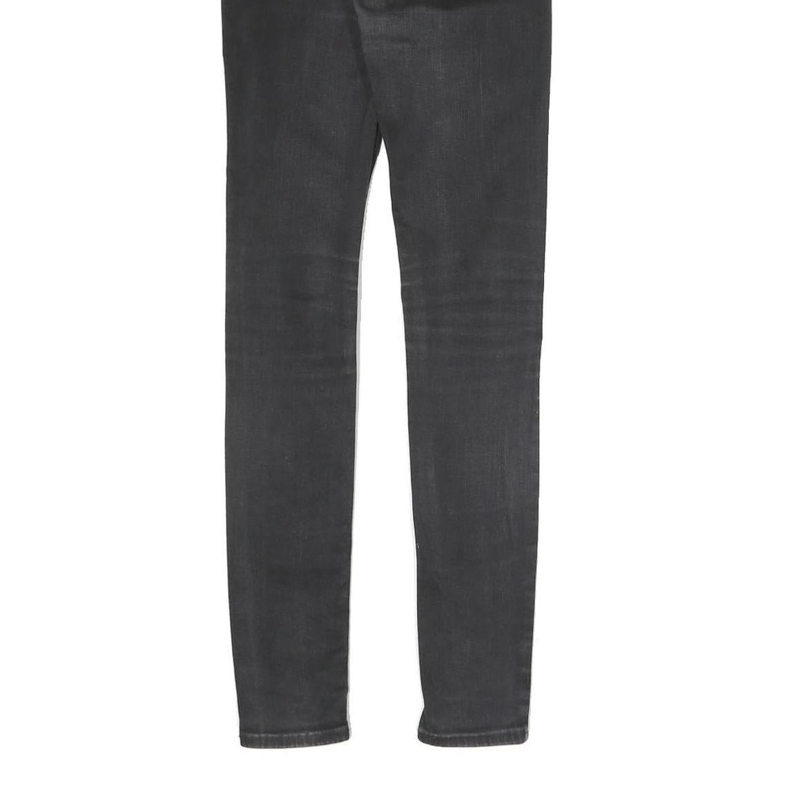 LEVI'S Womens Slim Fit Black Skinny Denim Jeans Cotton Blend W24 L29 Zip