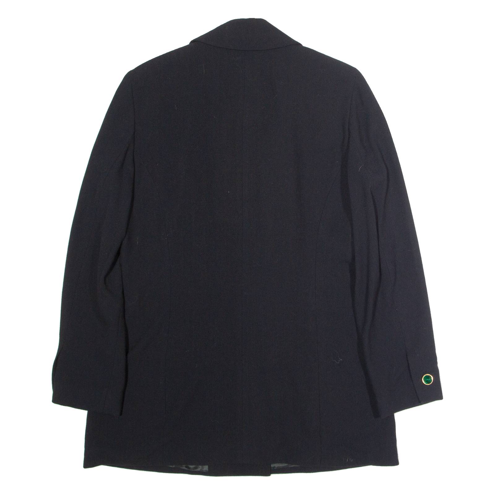 OKTAVIA Womens Blazer Jacket Black Wool 90s UK 14