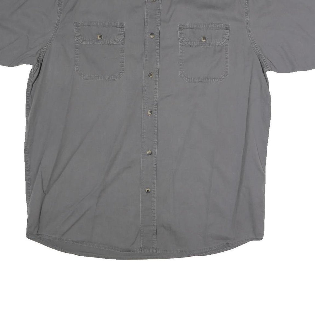 WRANGLER Mens Grey Cotton Blend Shirt L Casual Button Pocket Workwear