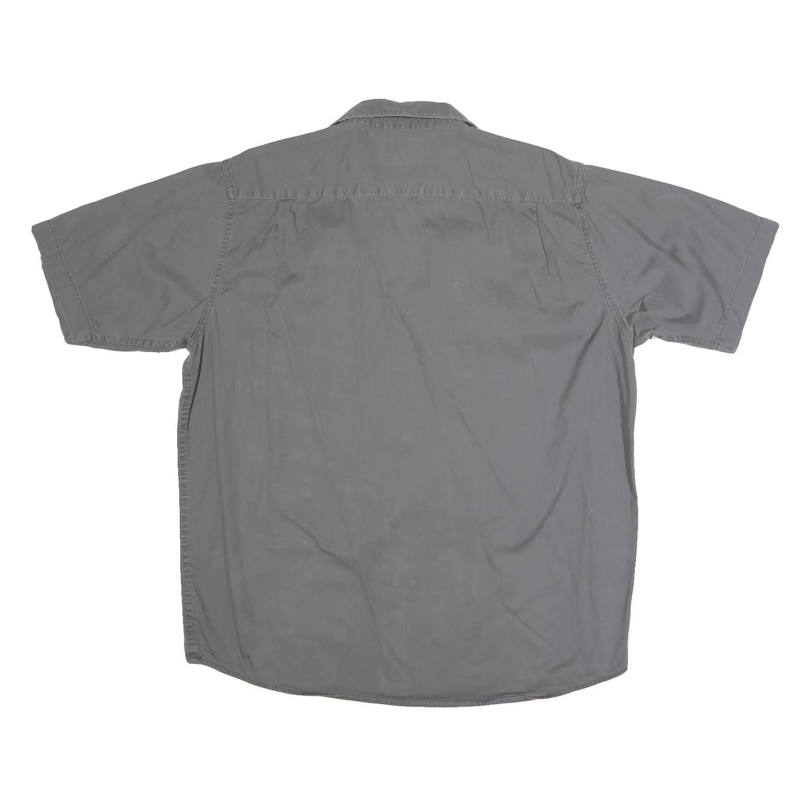 WRANGLER Mens Grey Cotton Blend Shirt L Casual Button Pocket Workwear