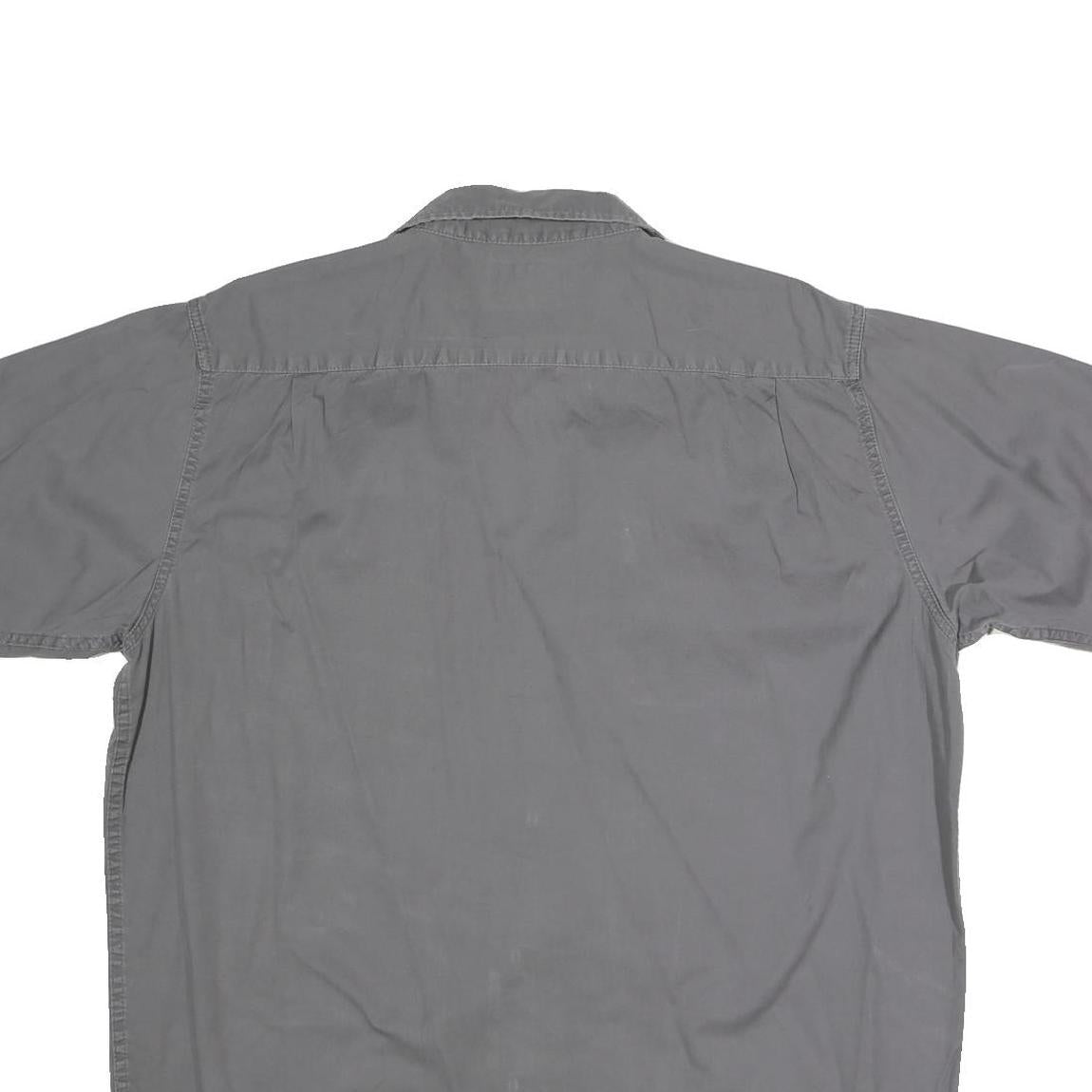 WRANGLER Mens Grey Cotton Blend Shirt L Casual Button Pocket Workwear