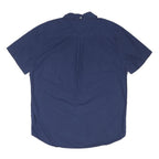 TOMMY HILFIGER Mens Blue Short Sleeve Shirt XL Cotton Blend Classic Fit