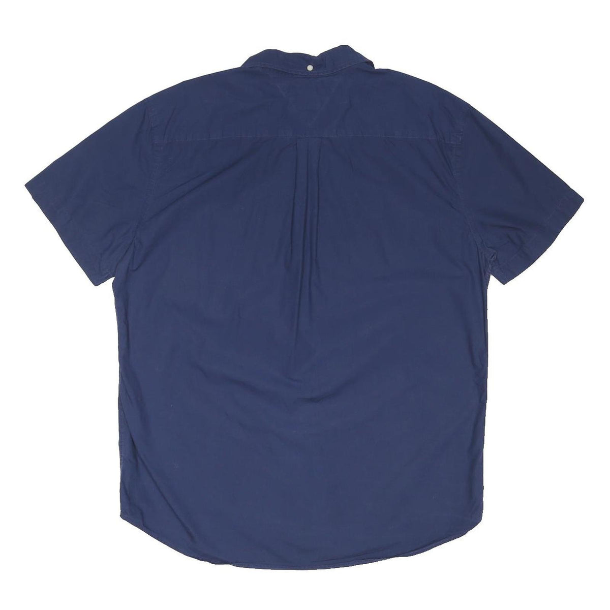 TOMMY HILFIGER Mens Blue Short Sleeve Shirt XL Cotton Blend Classic Fit