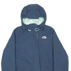 THE NORTH FACE Womens Blue Outdoor Jacket S Polyester Zip Hooded Plain