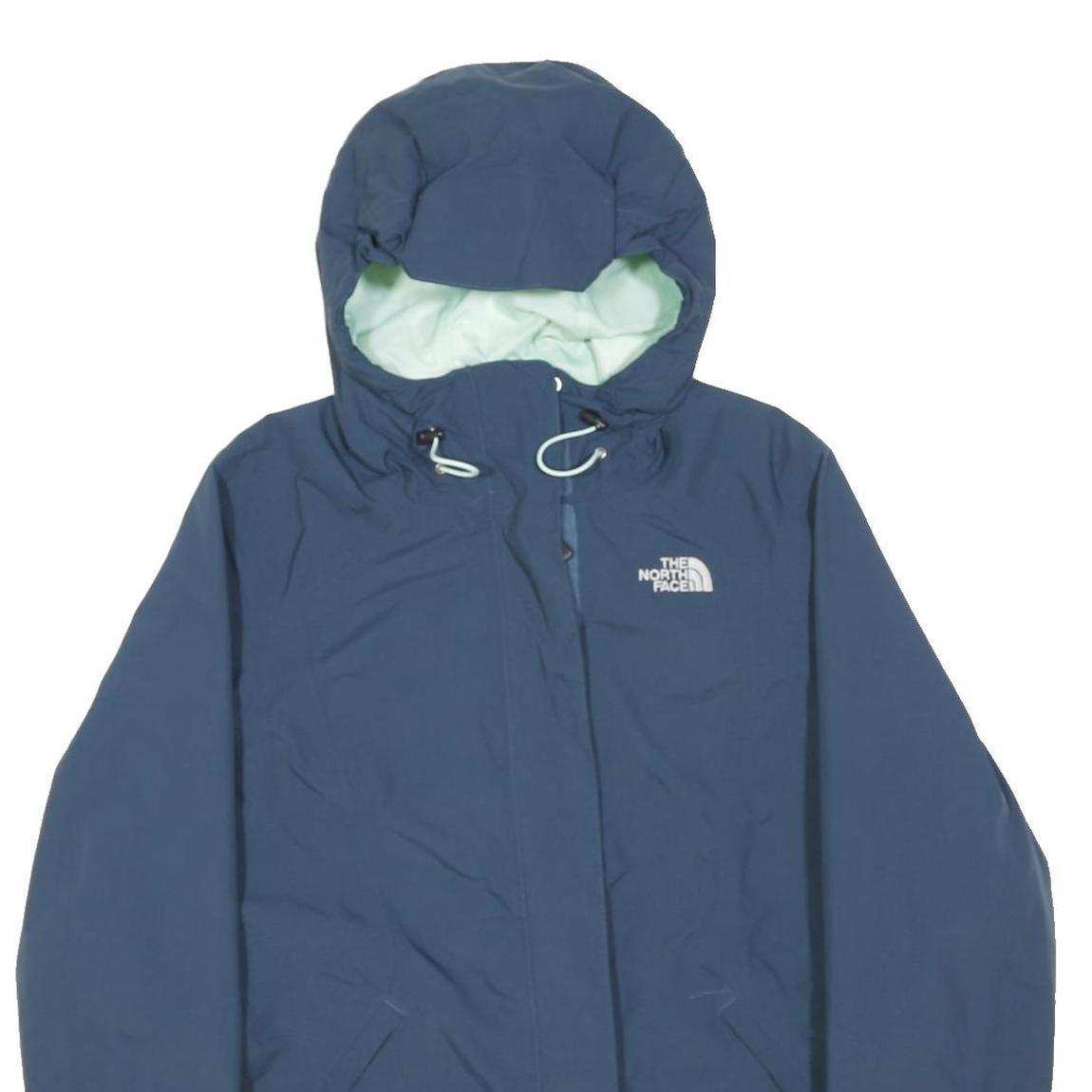 THE NORTH FACE Womens Blue Outdoor Jacket S Polyester Zip Hooded Plain