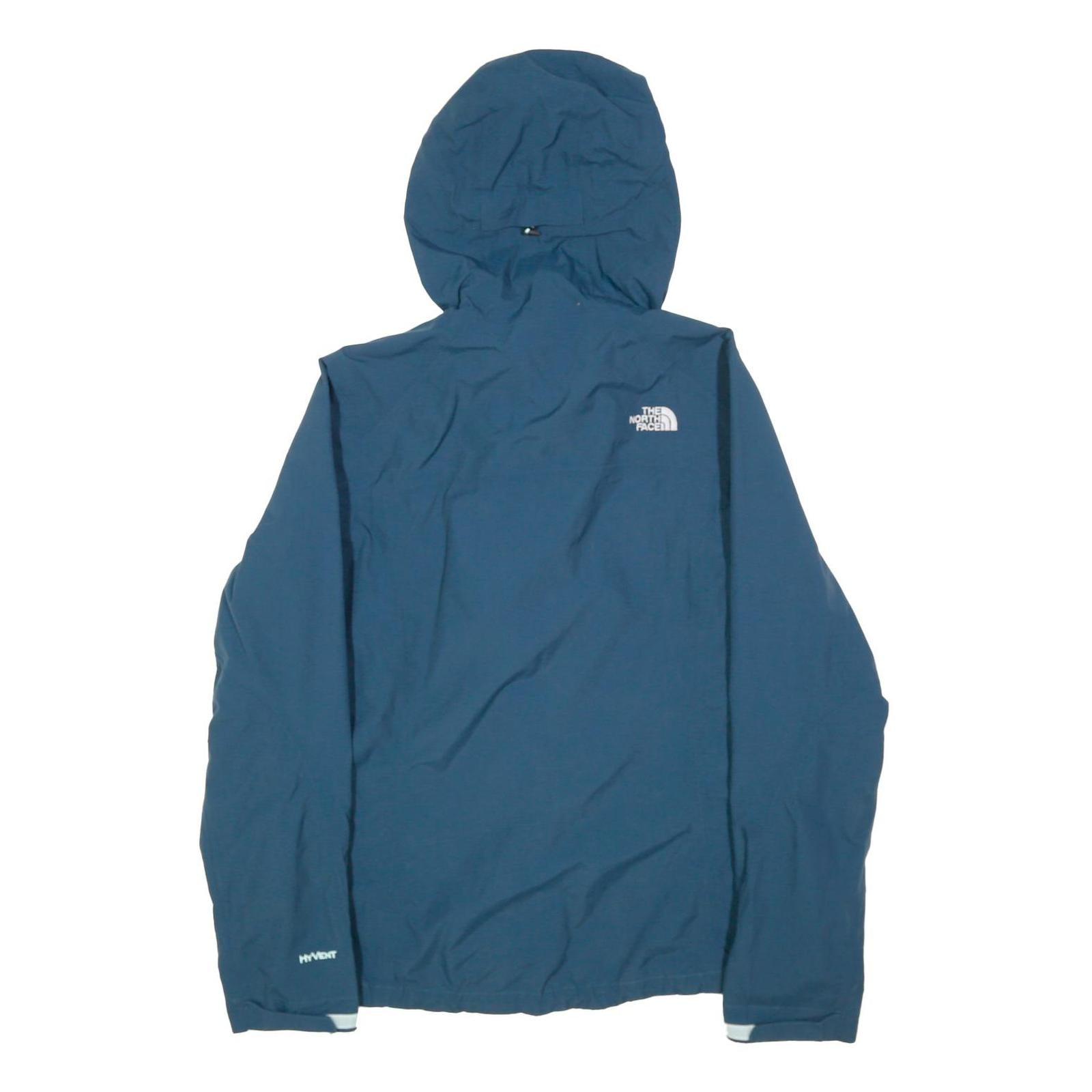 THE NORTH FACE Womens Blue Outdoor Jacket S Polyester Zip Hooded Plain