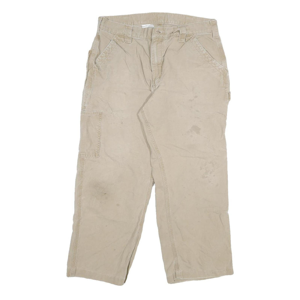 CARHARTT Mens Jeans Beige Relaxed Straight Denim W32 L25 Utility Workwear