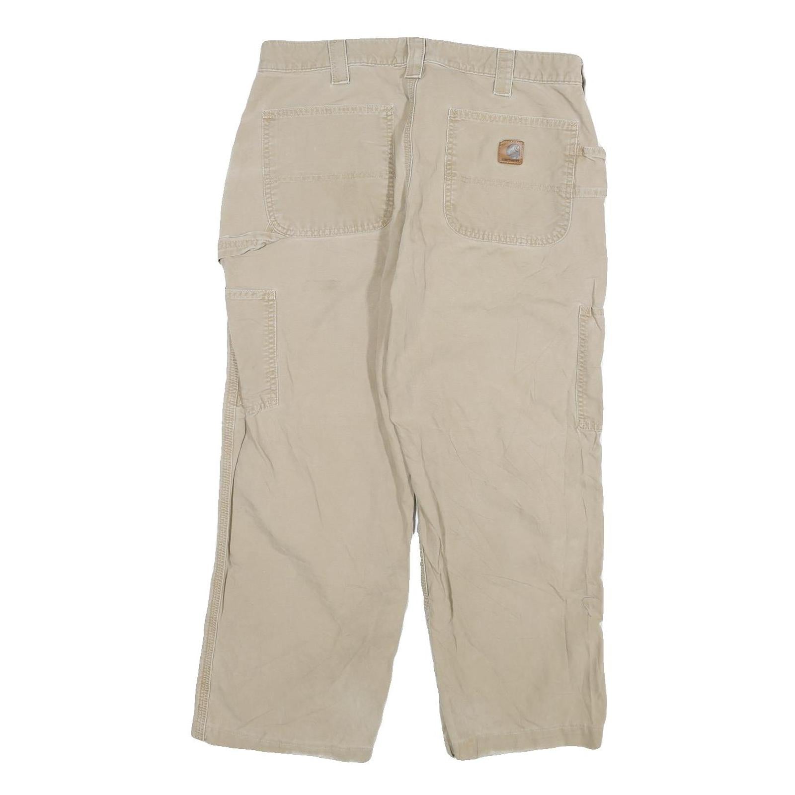 CARHARTT Mens Jeans Beige Relaxed Straight Denim W32 L25 Utility Workwear