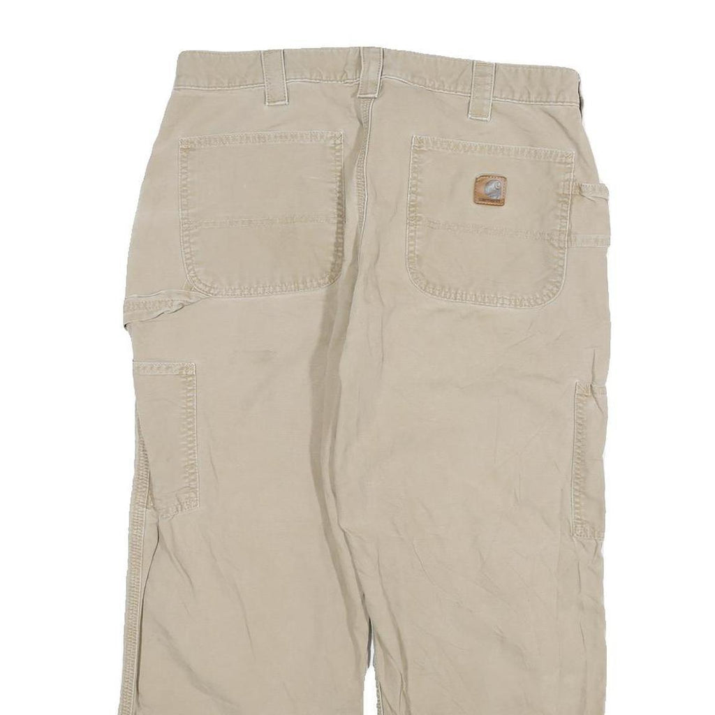 CARHARTT Mens Jeans Beige Relaxed Straight Denim W32 L25 Utility Workwear