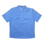 LAVELLI Womens Blue Short Sleeve Plain Polo Shirt M Cotton Casual Basic