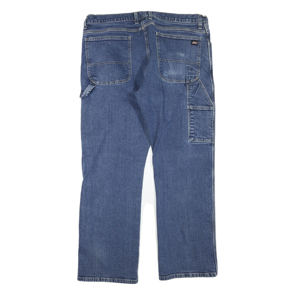 DICKIES Mens Regular Fit Blue Denim Jeans W38 L30 Workwear Zip Closure