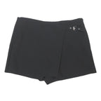 ZARA Womens Black Casual Skort L W32 Polyester Blend Buckle Detail