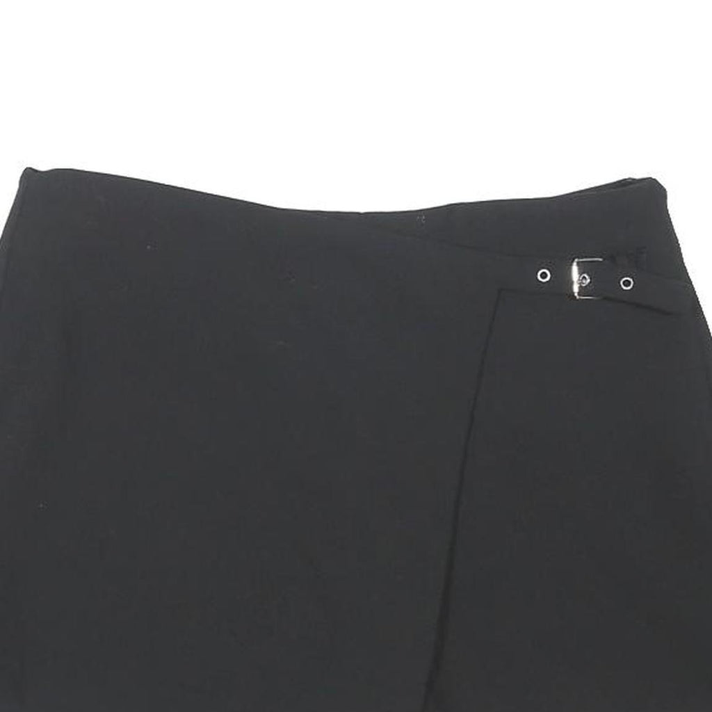 ZARA Womens Black Casual Skort L W32 Polyester Blend Buckle Detail