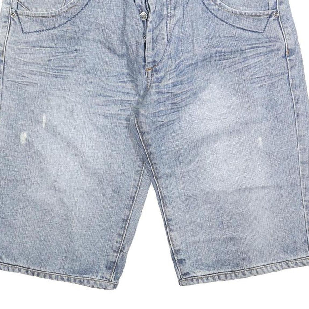 BLEND Mens Denim Blue Cotton Blend Casual Shorts M W32 Stylish Summer Wear