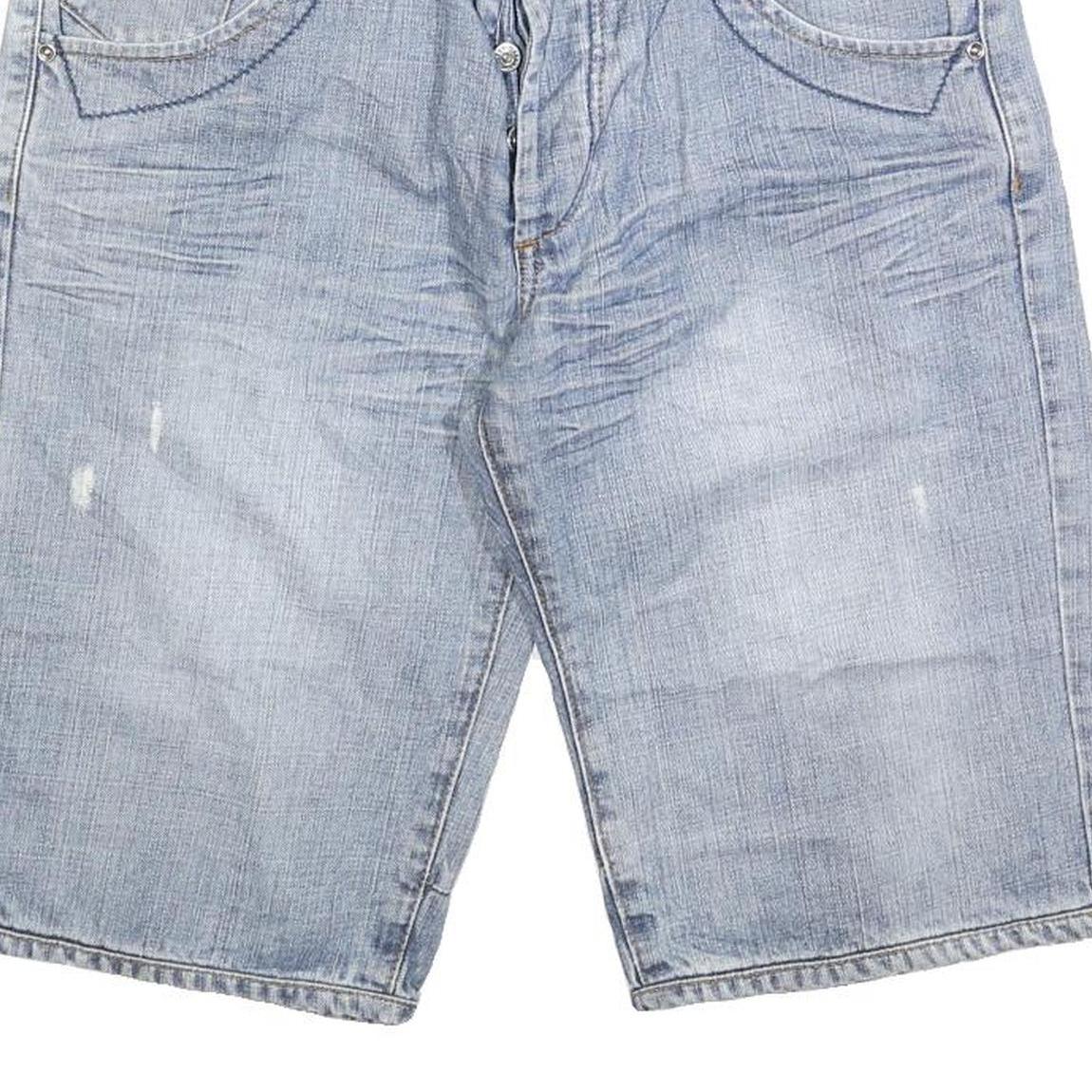 BLEND Mens Denim Blue Cotton Blend Casual Shorts M W32 Stylish Summer Wear