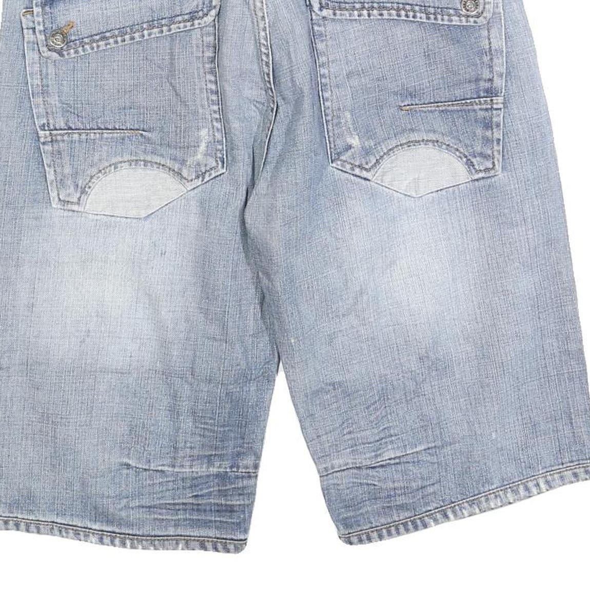 BLEND Mens Denim Blue Cotton Blend Casual Shorts M W32 Stylish Summer Wear