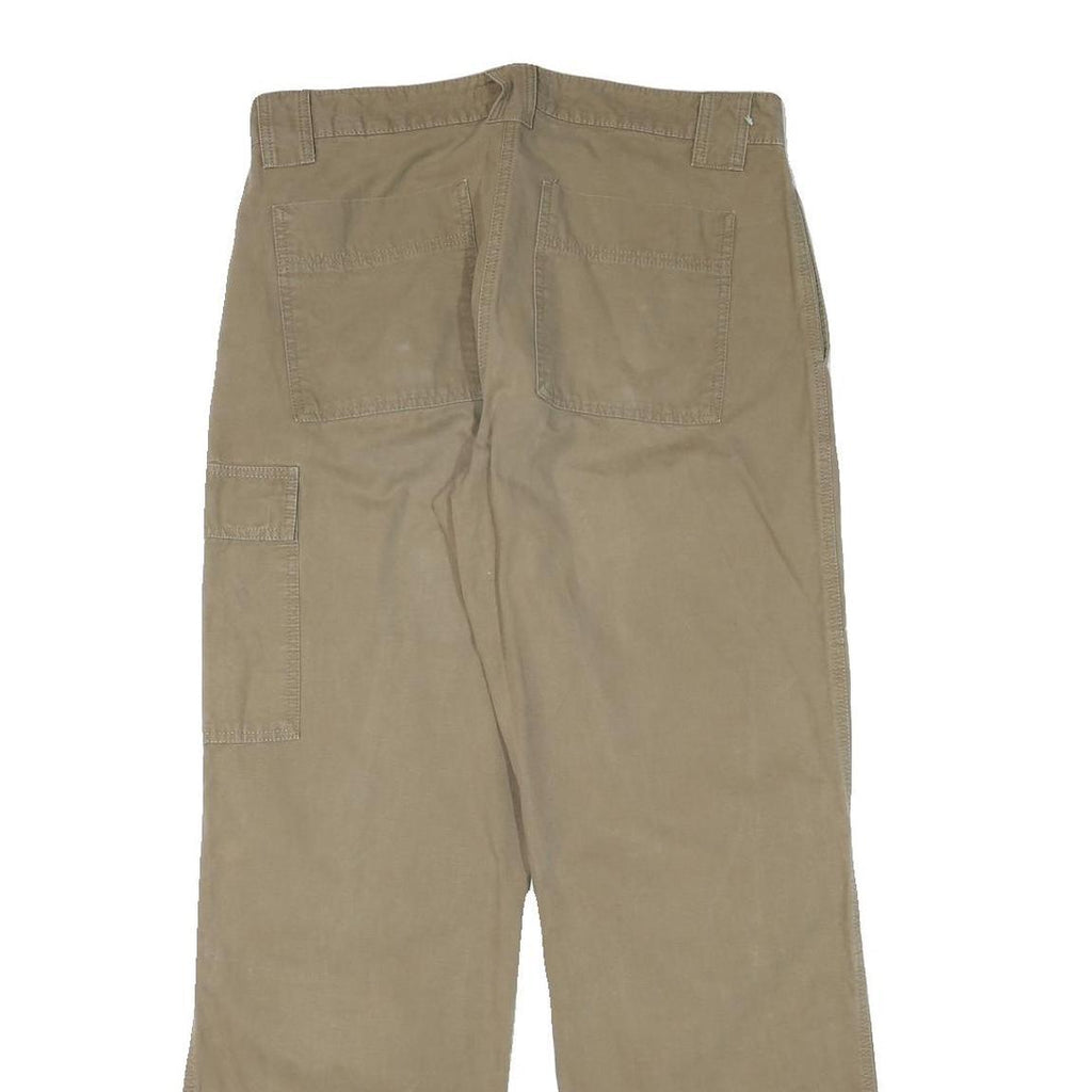 MAC Mens Cotton Blend Beige Relaxed Straight Trousers W33 L31 Casual Utility Zip