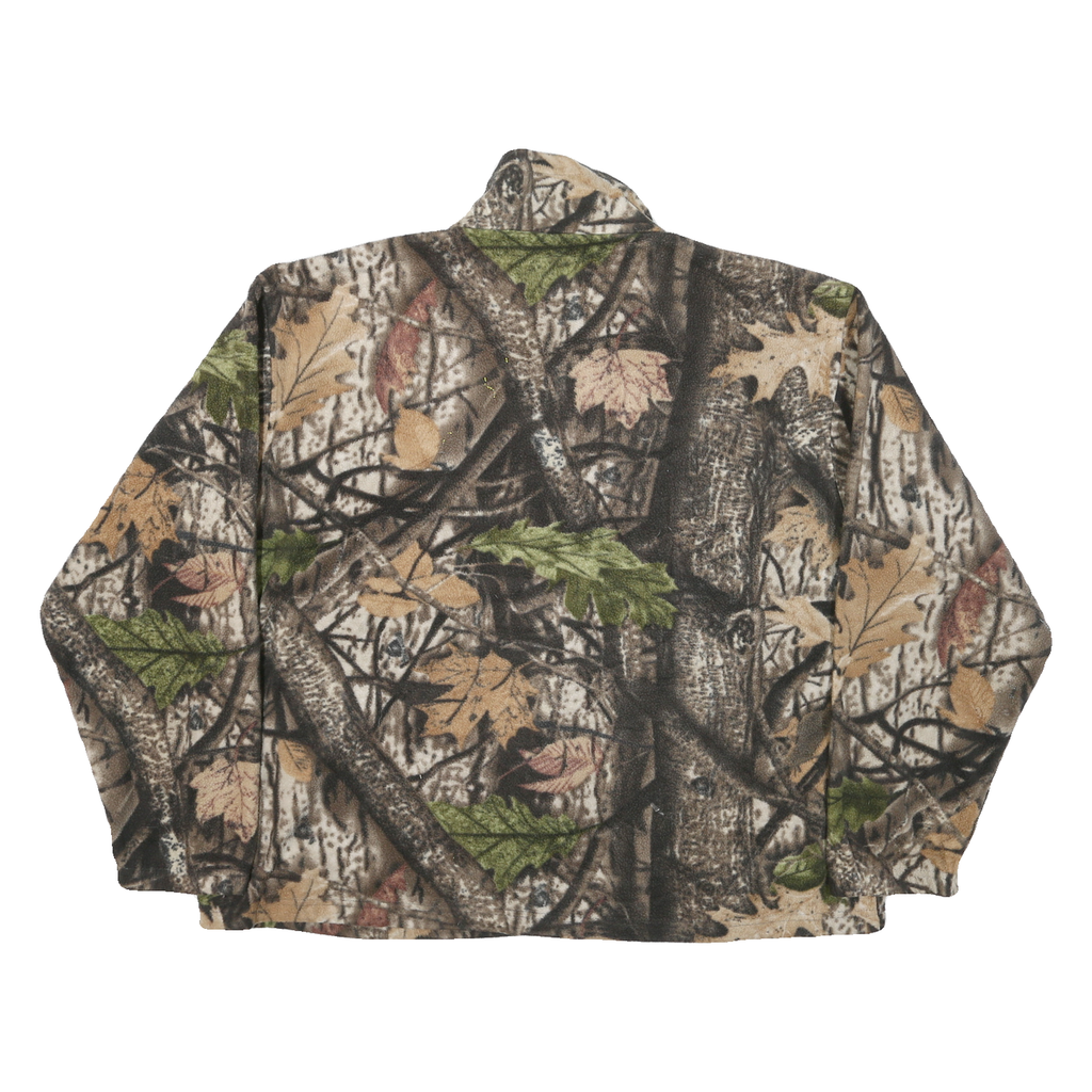 BIG BILL Mens Brown Green Polyester Blend Zip Jacket 2XL Camouflage Outdoor Warm