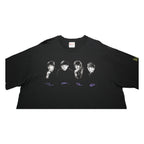 HANES Mens Black Beatles Graphic T-Shirt XL Short Sleeve Crew Neck Cotton