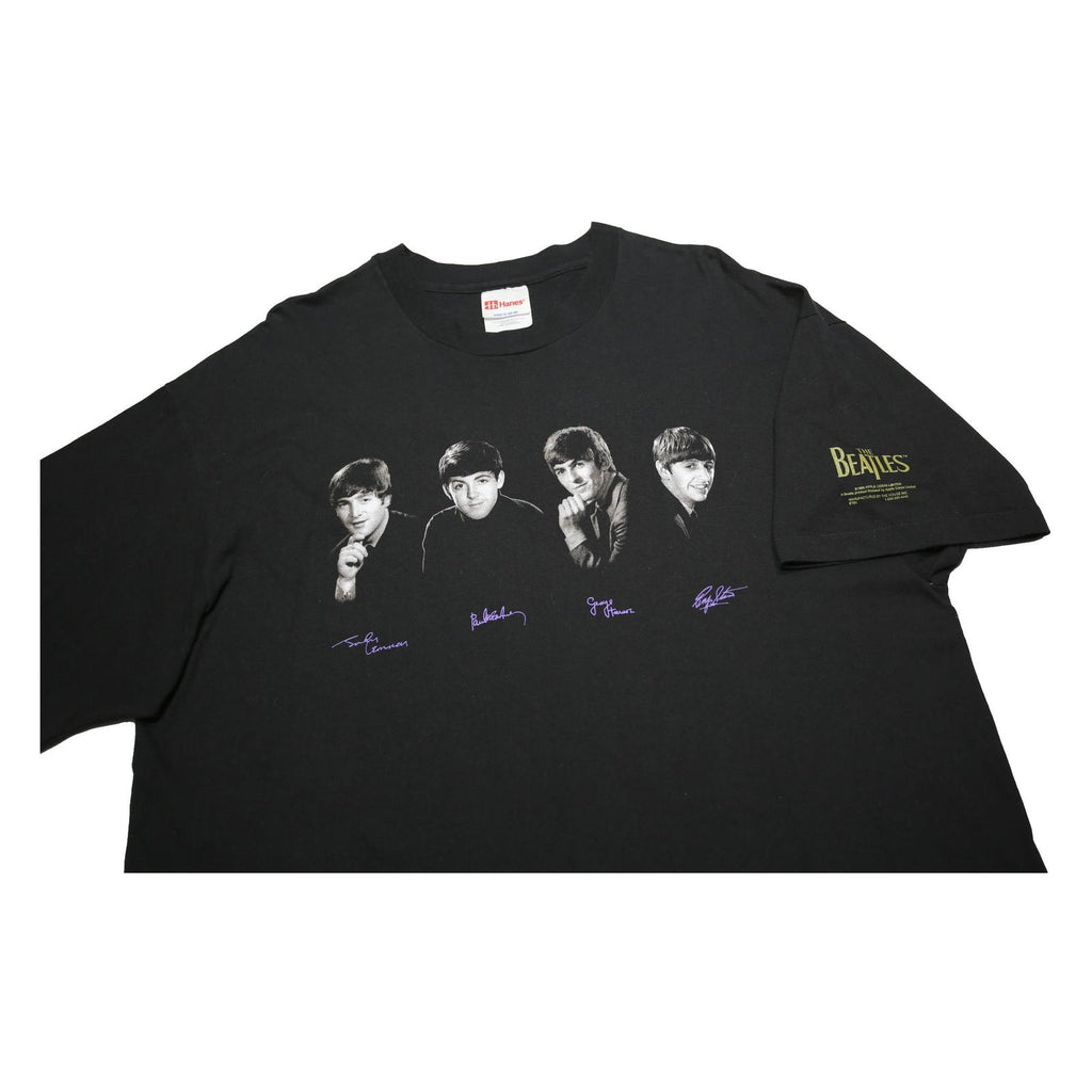 HANES Mens Black Beatles Graphic T-Shirt XL Short Sleeve Crew Neck Cotton