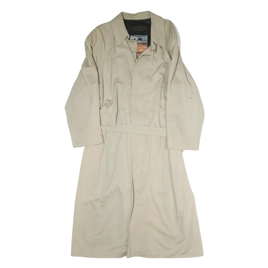 PHONIX Mens Beige Cotton Blend Classic Jacket L Button Closure Plain Stylish