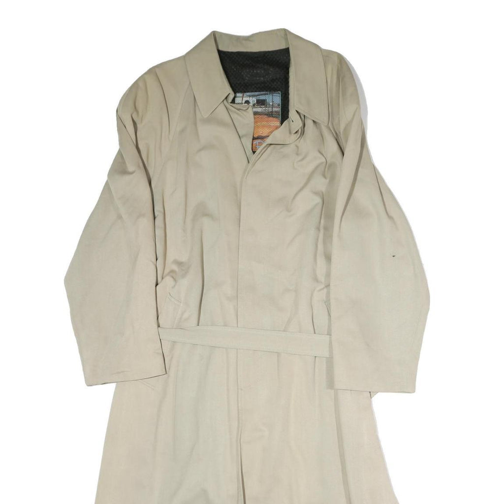 PHONIX Mens Beige Cotton Blend Classic Jacket L Button Closure Plain Stylish