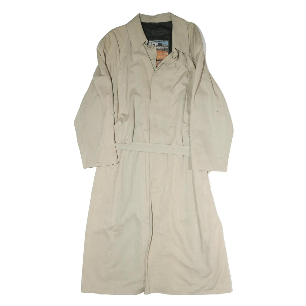 PHONIX Mens Beige Cotton Blend Classic Jacket L Button Closure Plain Stylish